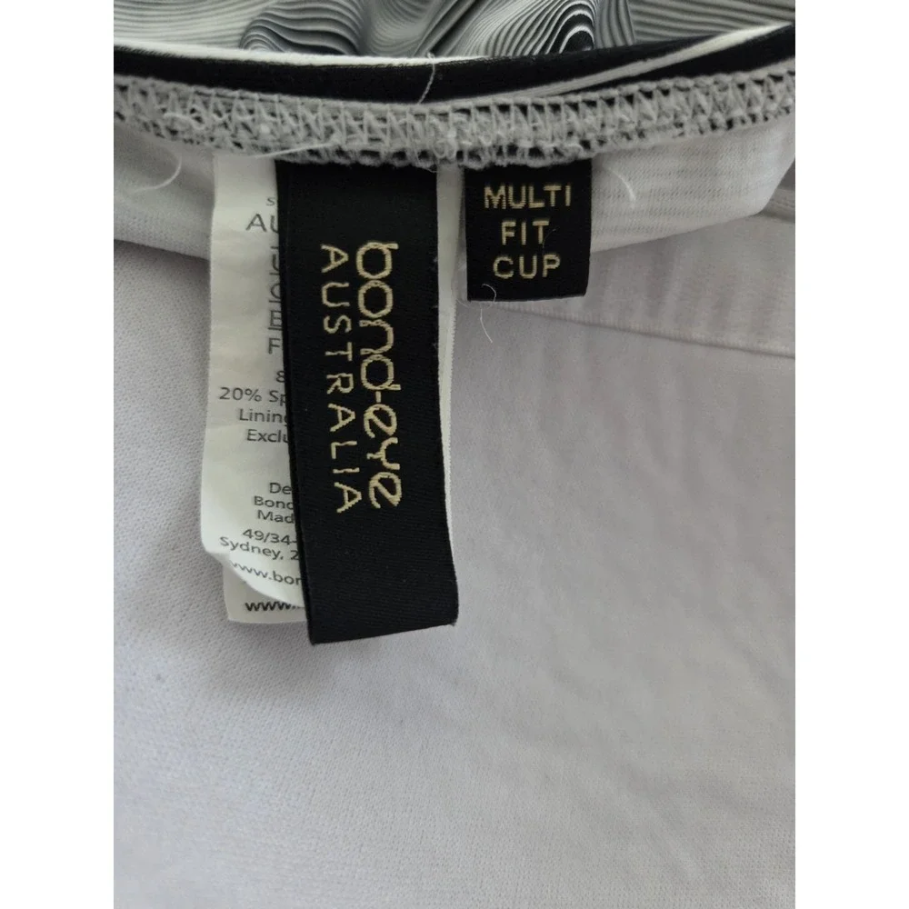 Bond-eye Australia One Piece  Ruched Swimsuit Us Sz 10 Black And‎ White Striped